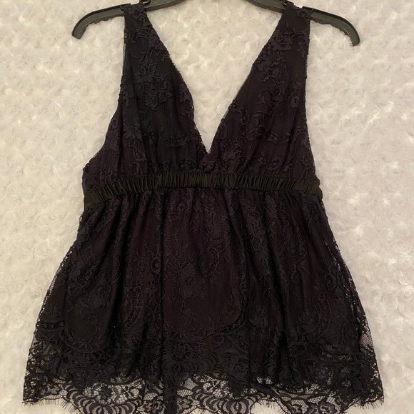 Free People Black Chante Lace Tank Top - XS - Picture 13 of 13